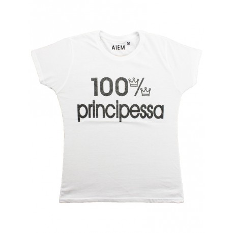T shirt AIEM da donna 100% Principessa bianco