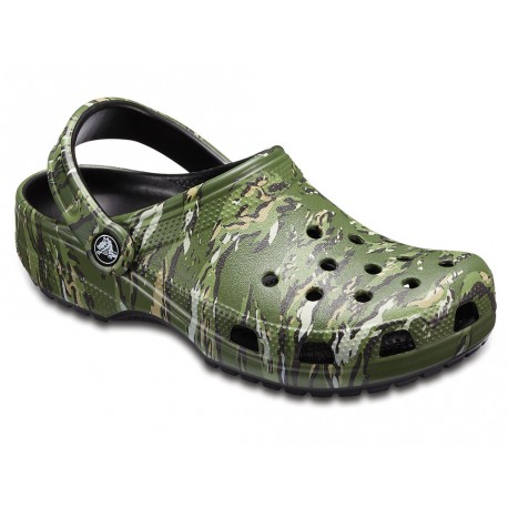 Sandalo Crocs Classic Graphic Camo verde scuro