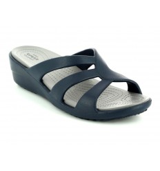 Sandalo Crocs Sanrah Strappy Wedge donna blu
