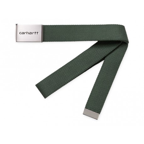 Cintura Carhartt uomo clip belt chrome verde