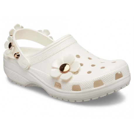 Sandalo Crocs Classic Blooms Clog donna bianco