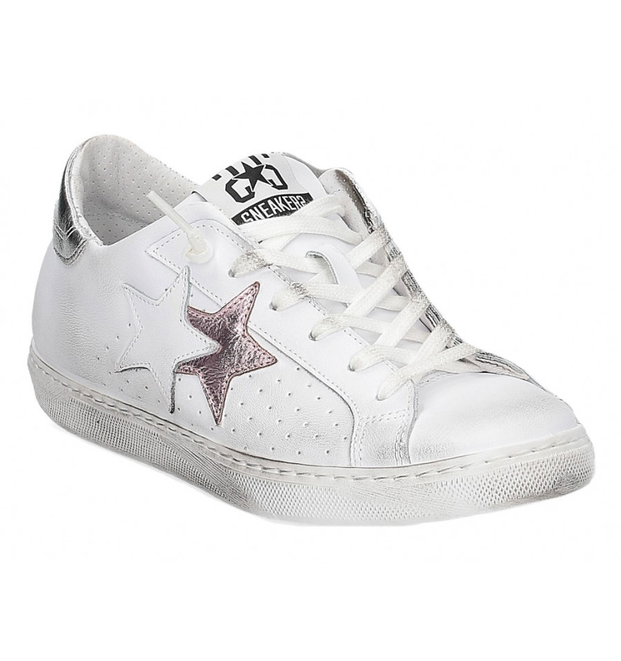 2Star Scarpe Low Bianco e Rosa