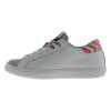 2star Donna Sneakers Bassa in Pelle Bianca e Crosta Ghiaccio con Dettagli Multicolors