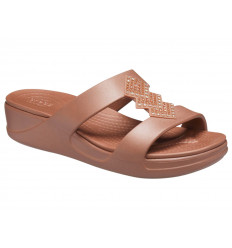 Crocs Monterey Shimmer Slip-On Wedge Flip W Bronze