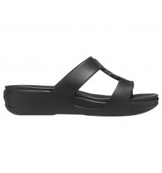 Crocs Monterey Shimmer Slip-On Wedge Flip W Black
