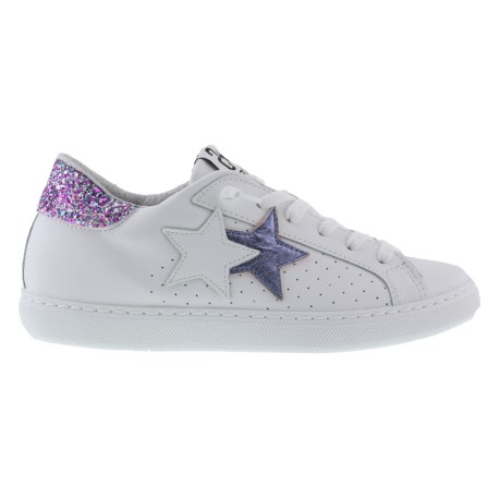 2Star Sneakers Princess Bianco Glitter Viola