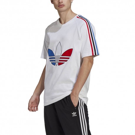 Adidas T-Shirt Adicolor Tricolor Bianco