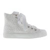 DXO Sneakers Alte Glitter Bianco con Fiocco EcoFriendly
