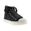 Dexco Sneakers Alte Glitter Nero con Fiocco EcoFriendly