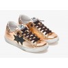 2Star Sneaker Low in Sintetico Laminato Oro con dettagli Nero/Leopard