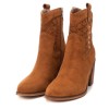 XTI Ladies Ankle Boots Taupe Microfiber