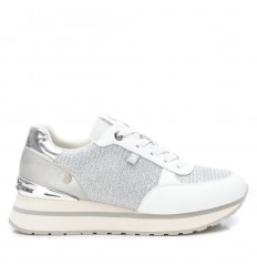 XTI Ladies Shoes Silver Textile Combined